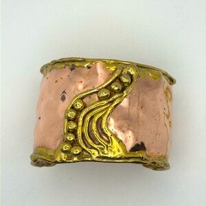 Vintage Brutalist Copper and Brass cuff bracelet